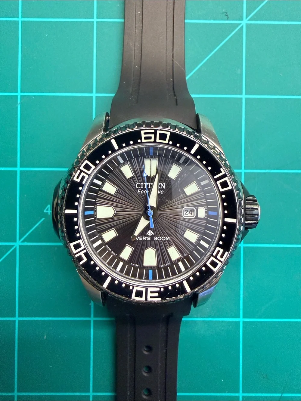 Citizen Black Dive Watch—some wear and scratches